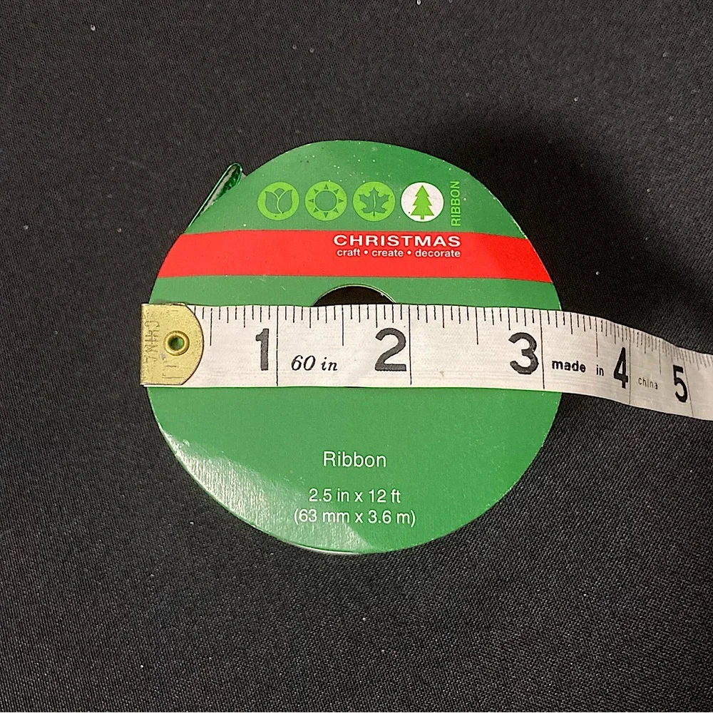💫 Christmas Santa Clause Wire Edged Craft Ribbon 2.5” x 144”